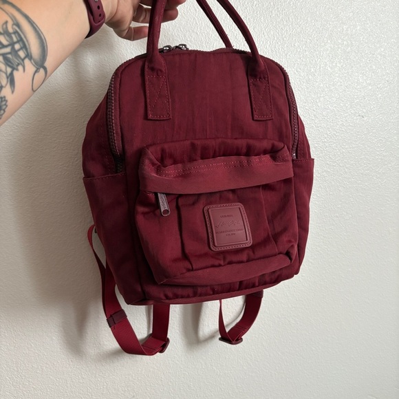 Hot Style Mini Bestie Backpack in Dark Red Diaper Bag Purse Carry On - Picture 1 of 11